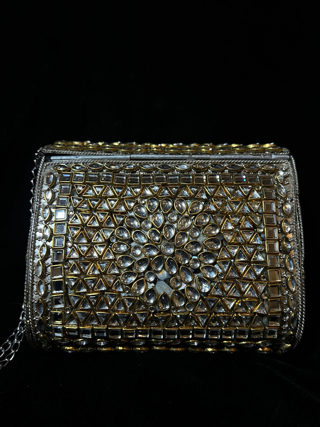 Medium Rectangle Kundan Clutch | RKC-05