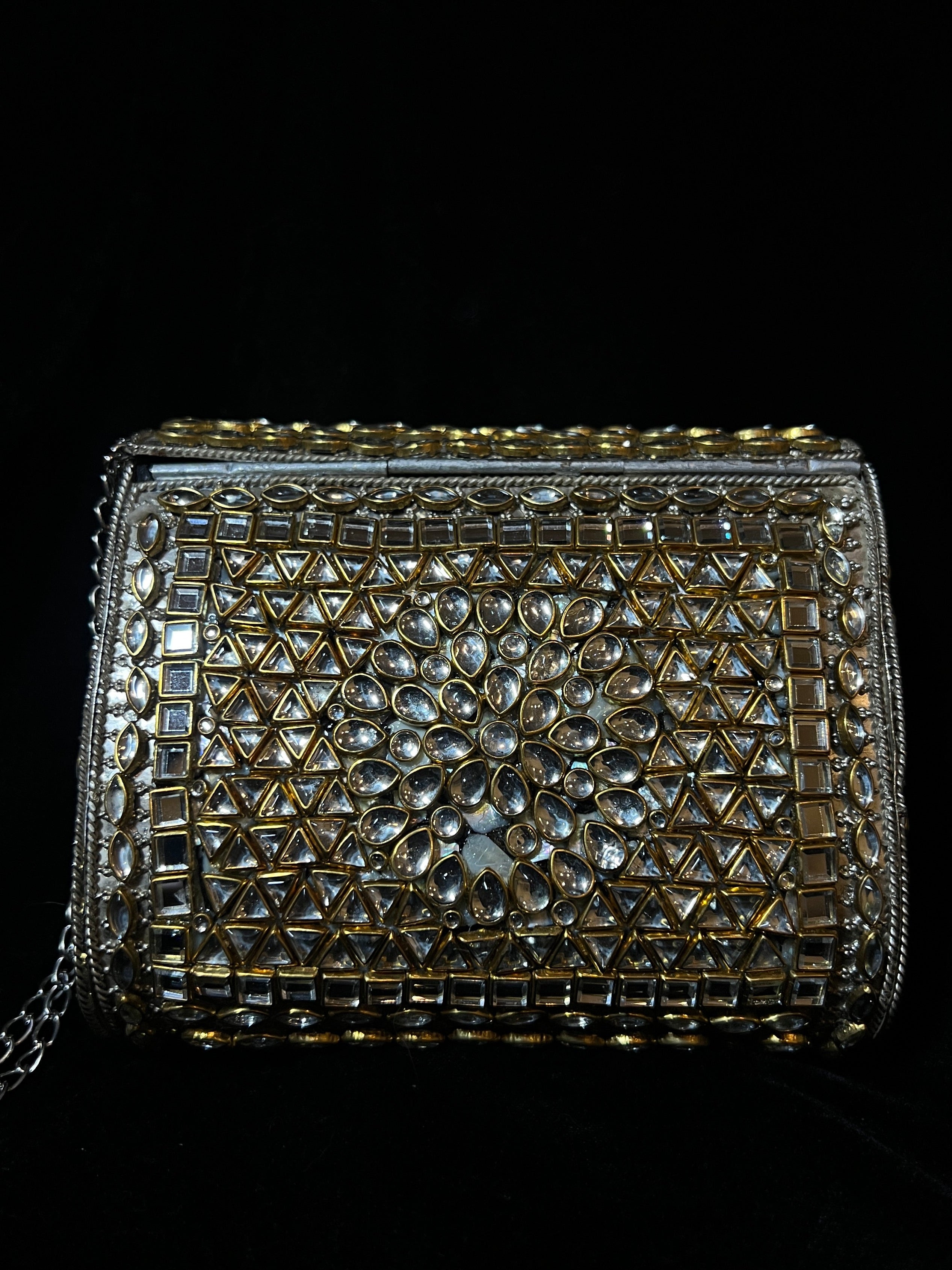Medium Rectangle Kundan Clutch | RKC-05