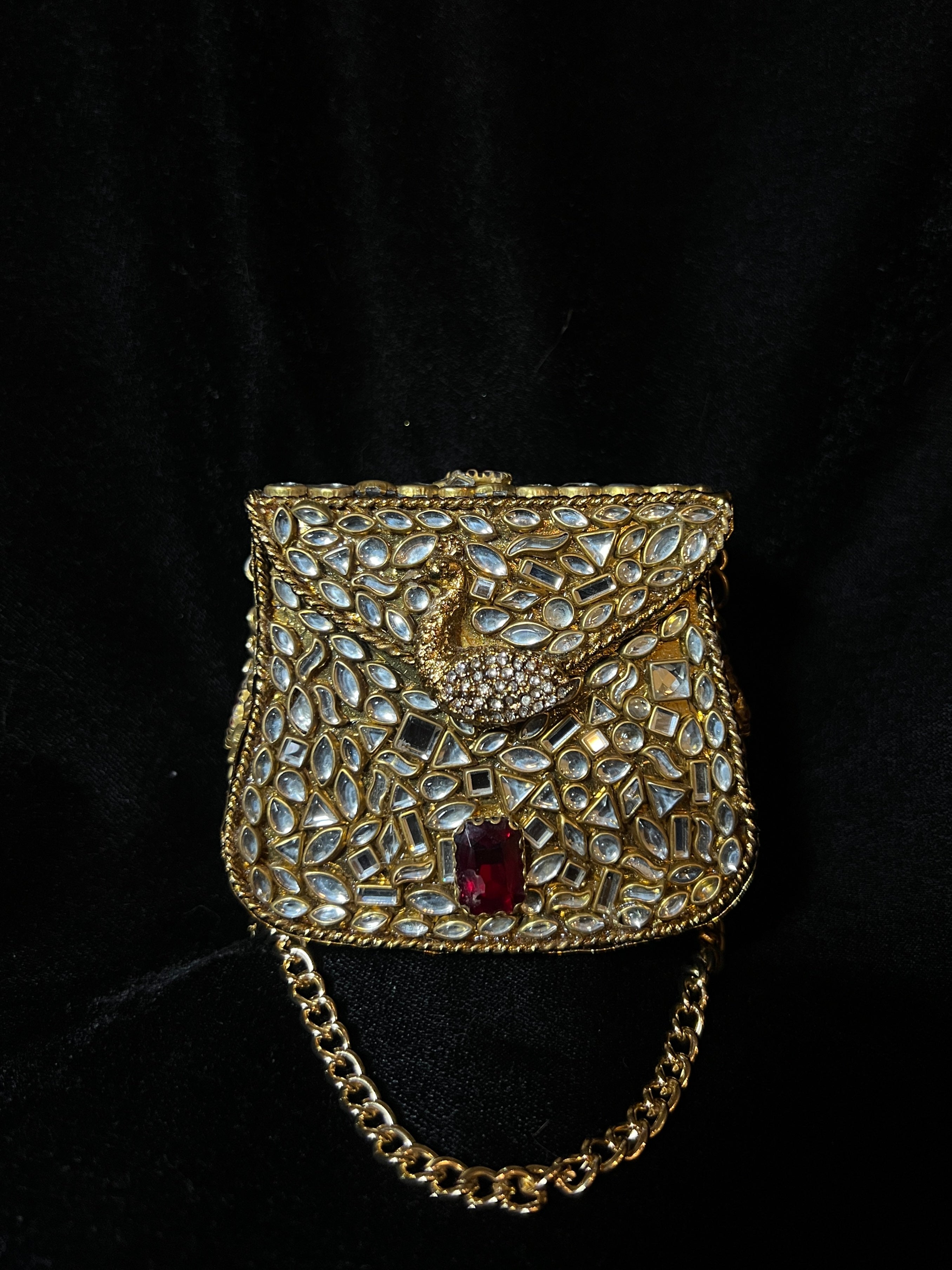 X-Small Bronze Kundan Clutch | RKC-17