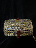 Small Gold Cylinder Kundan Clutch | RKC-09