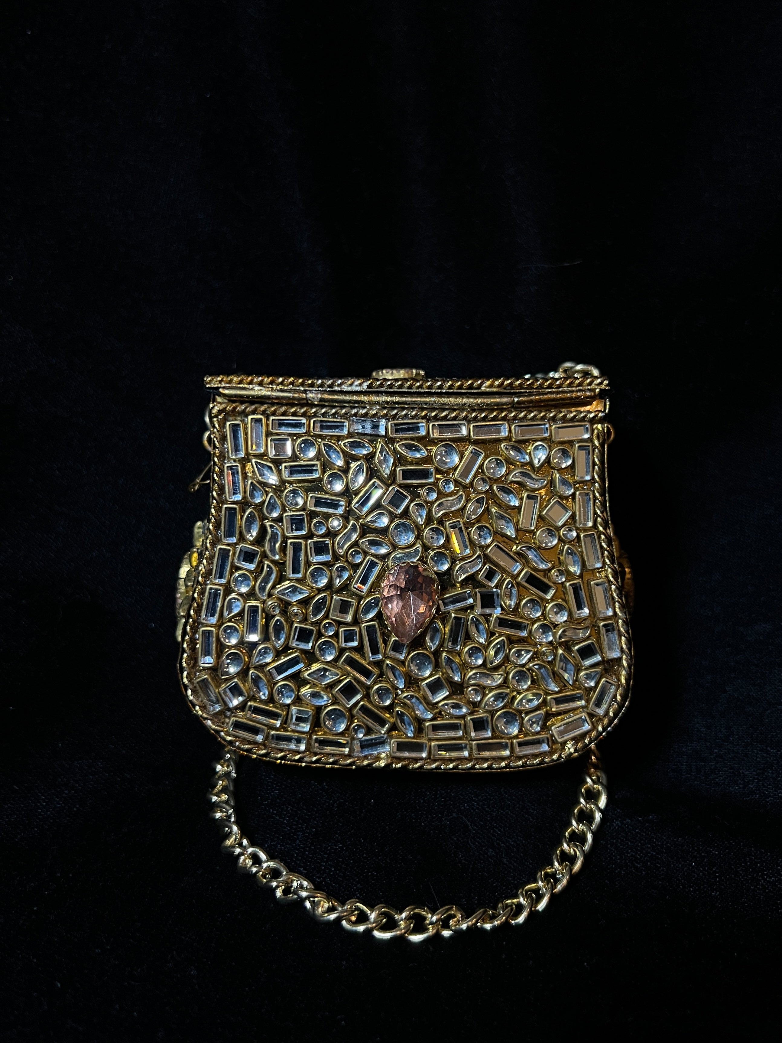 X-Small Bronze Kundan Clutch | RKC-16