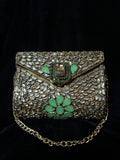 Small Rectangle Bronze Kundan Clutch | RKC-08