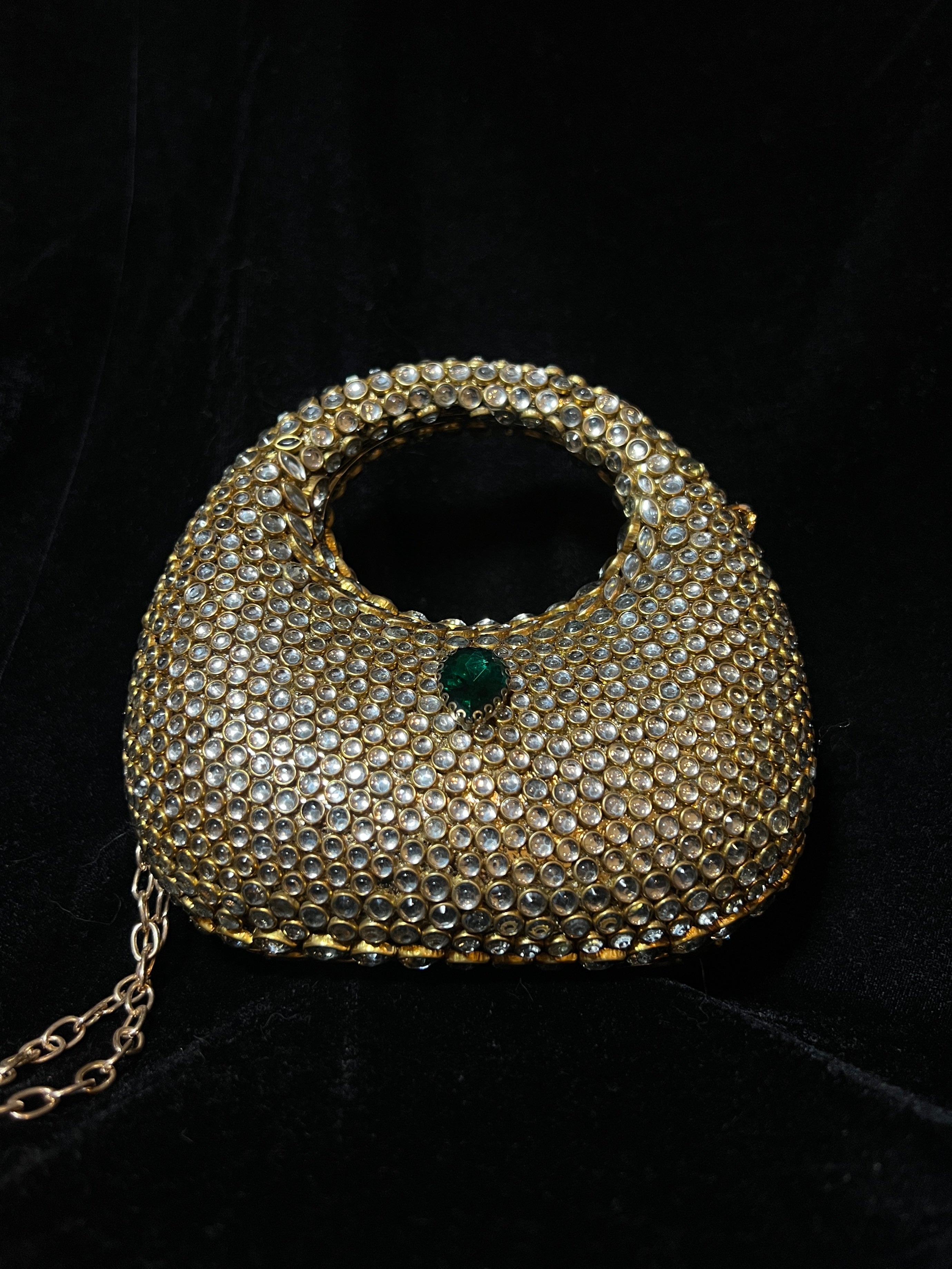 Medium Gold Kundan Clutch | RKC-02