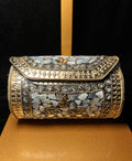 Mini Black & Gold Metal Ceramic Cylinder Clutch | RMC-16