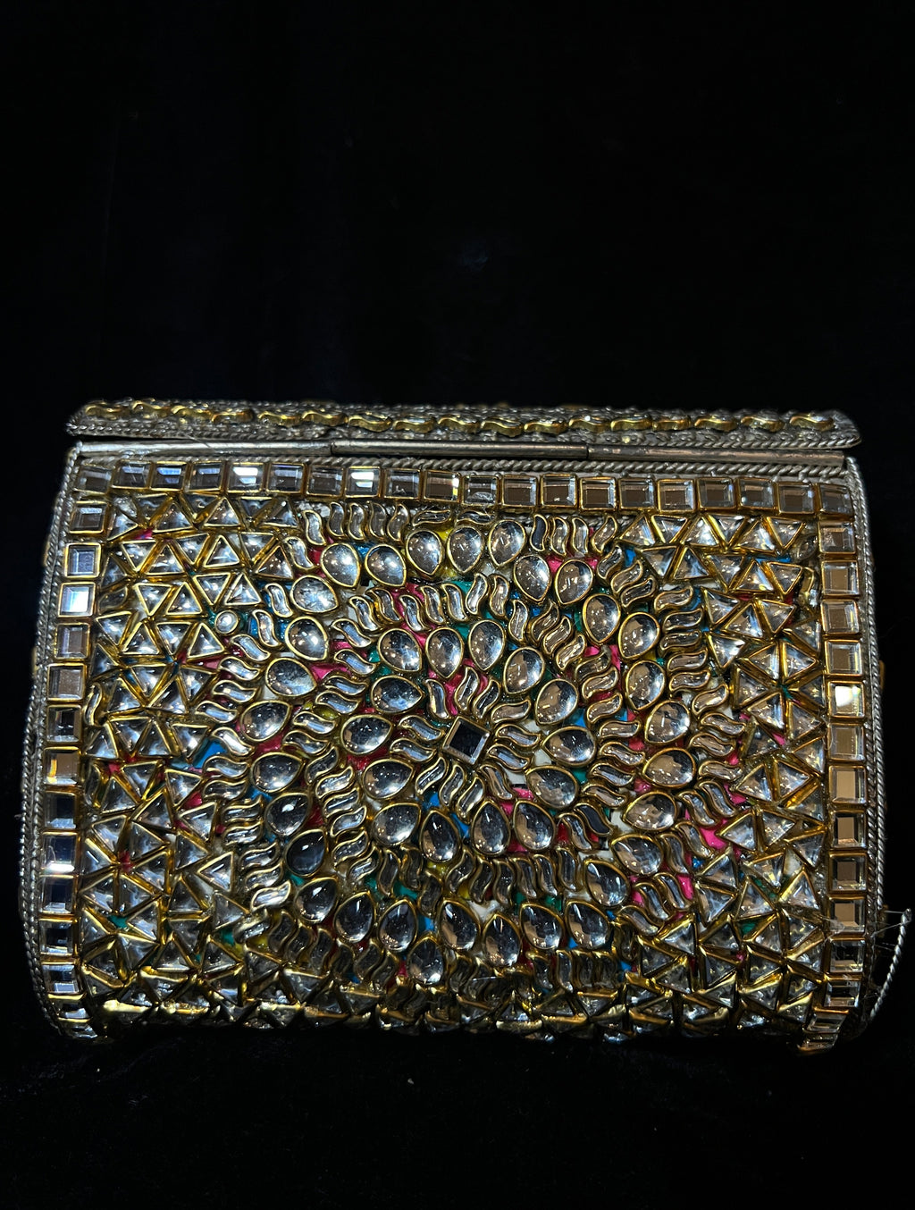 Medium Rectangle Kundan Clutch | RKC-11