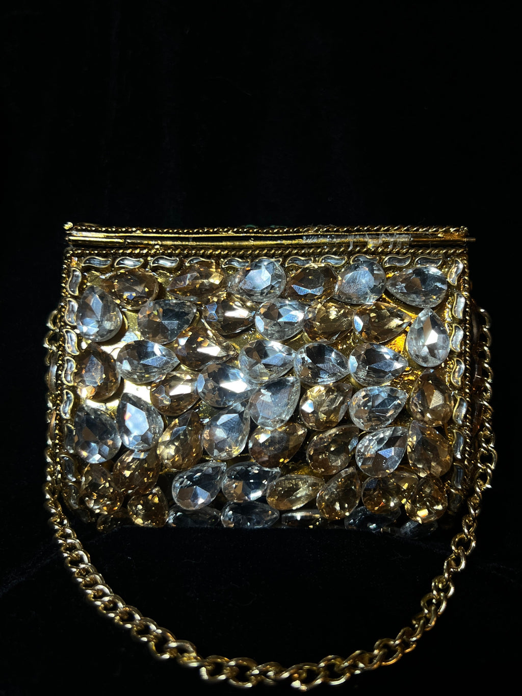 Small Rectangle Bronze Kundan Clutch | RKC-08