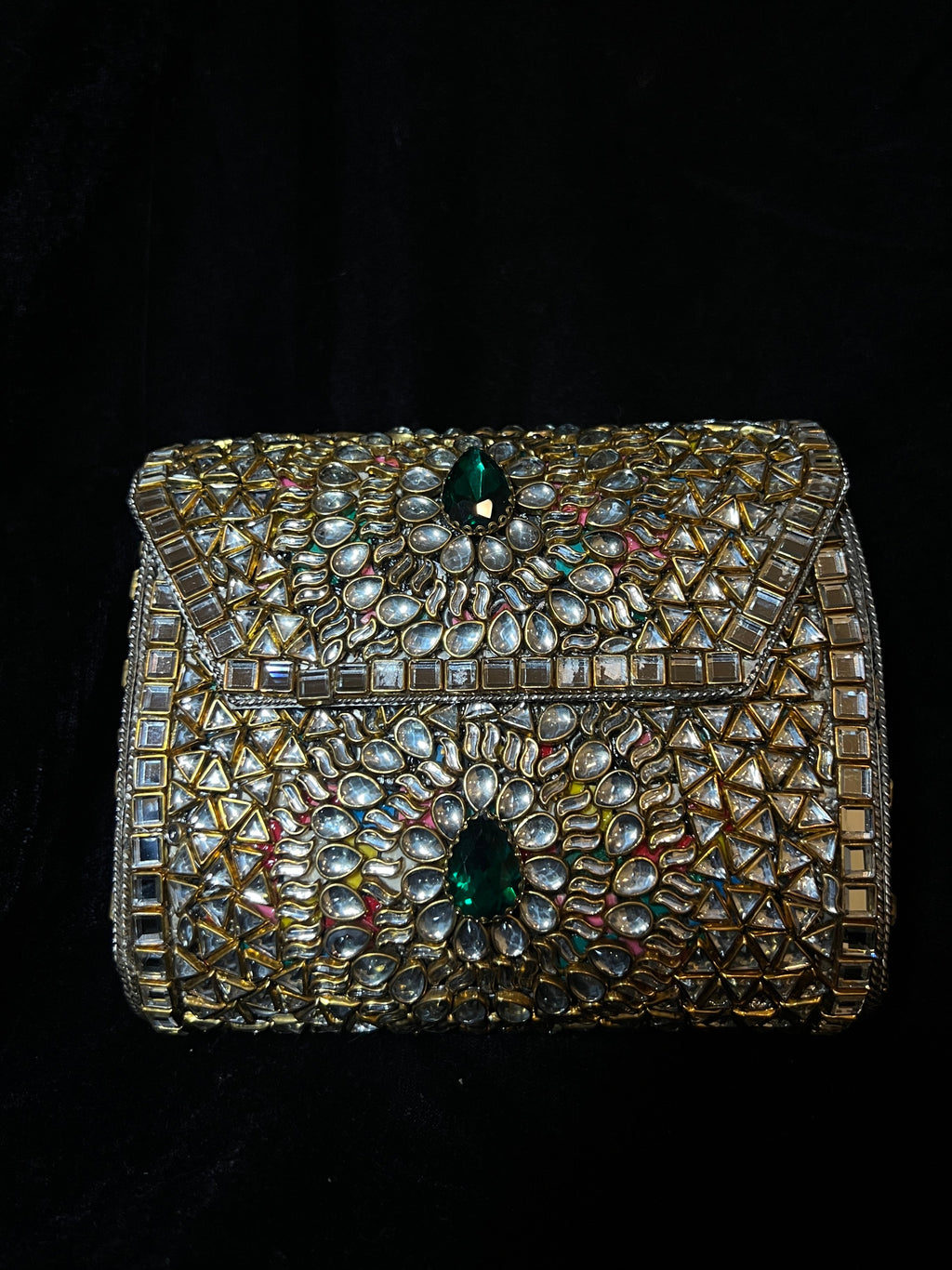 Medium Rectangle Kundan Clutch | RKC-11