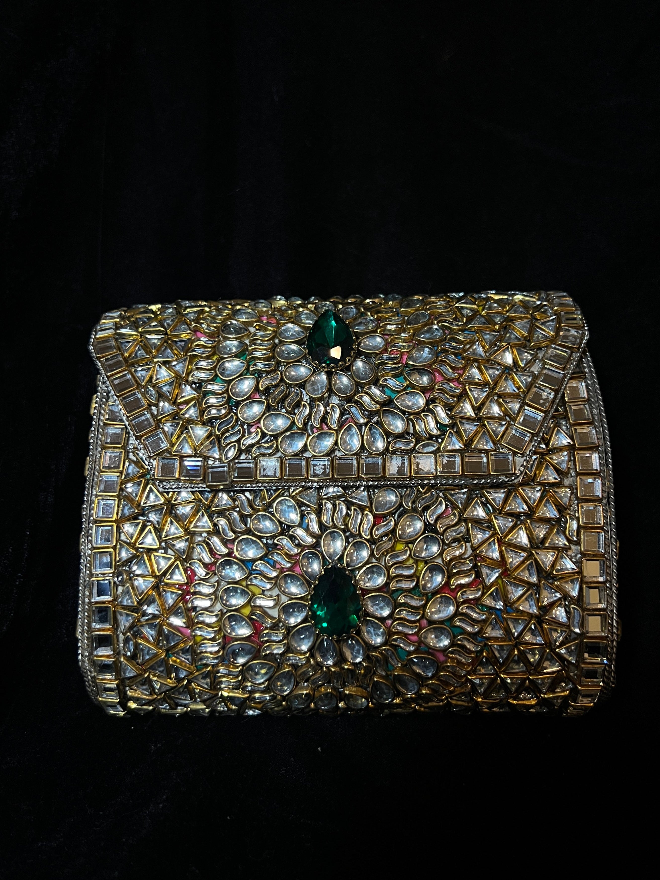 Medium Rectangle Kundan Clutch | RKC-11