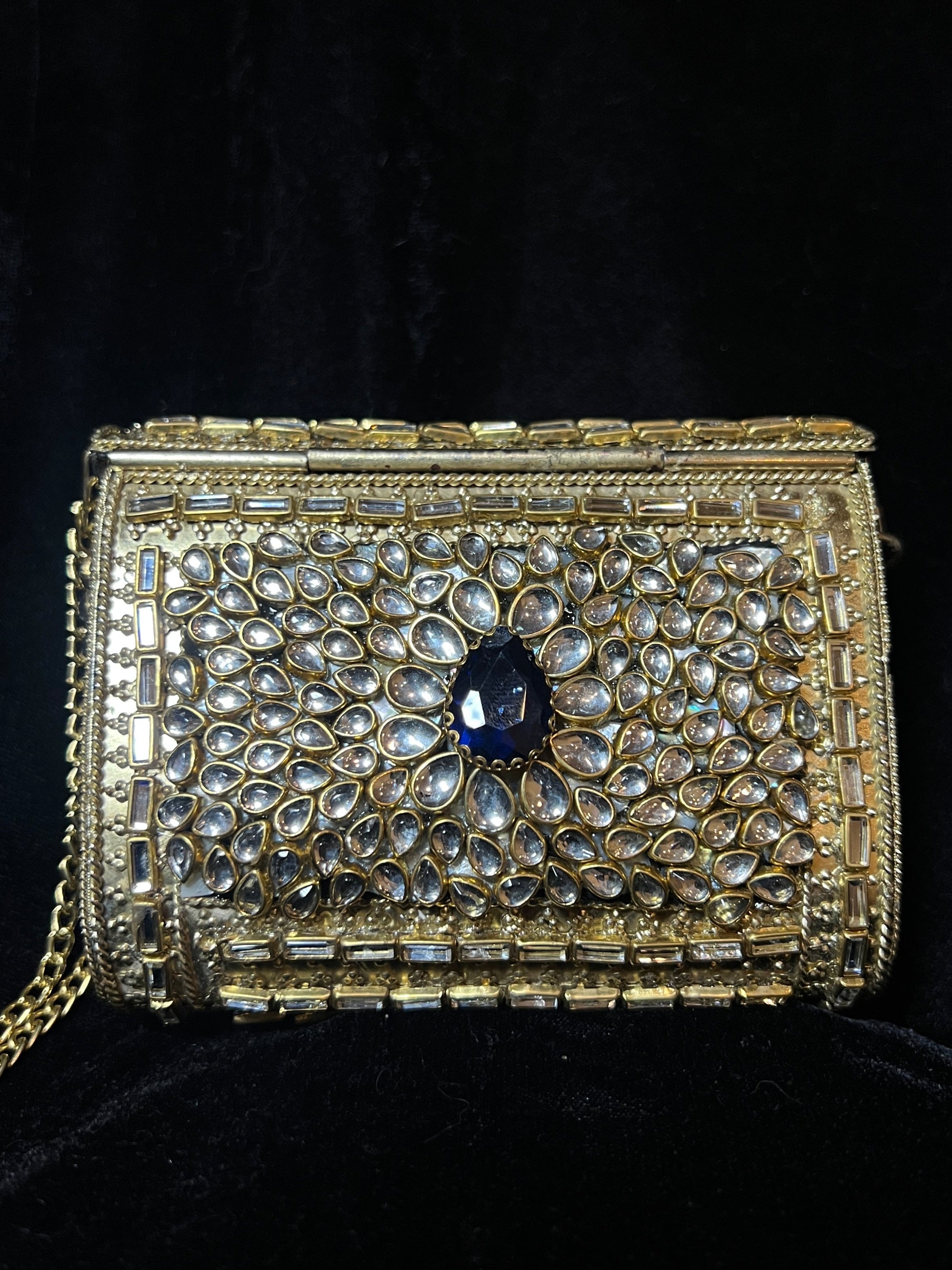 Small Rectangle Gold Kundan Clutch | RKC-06