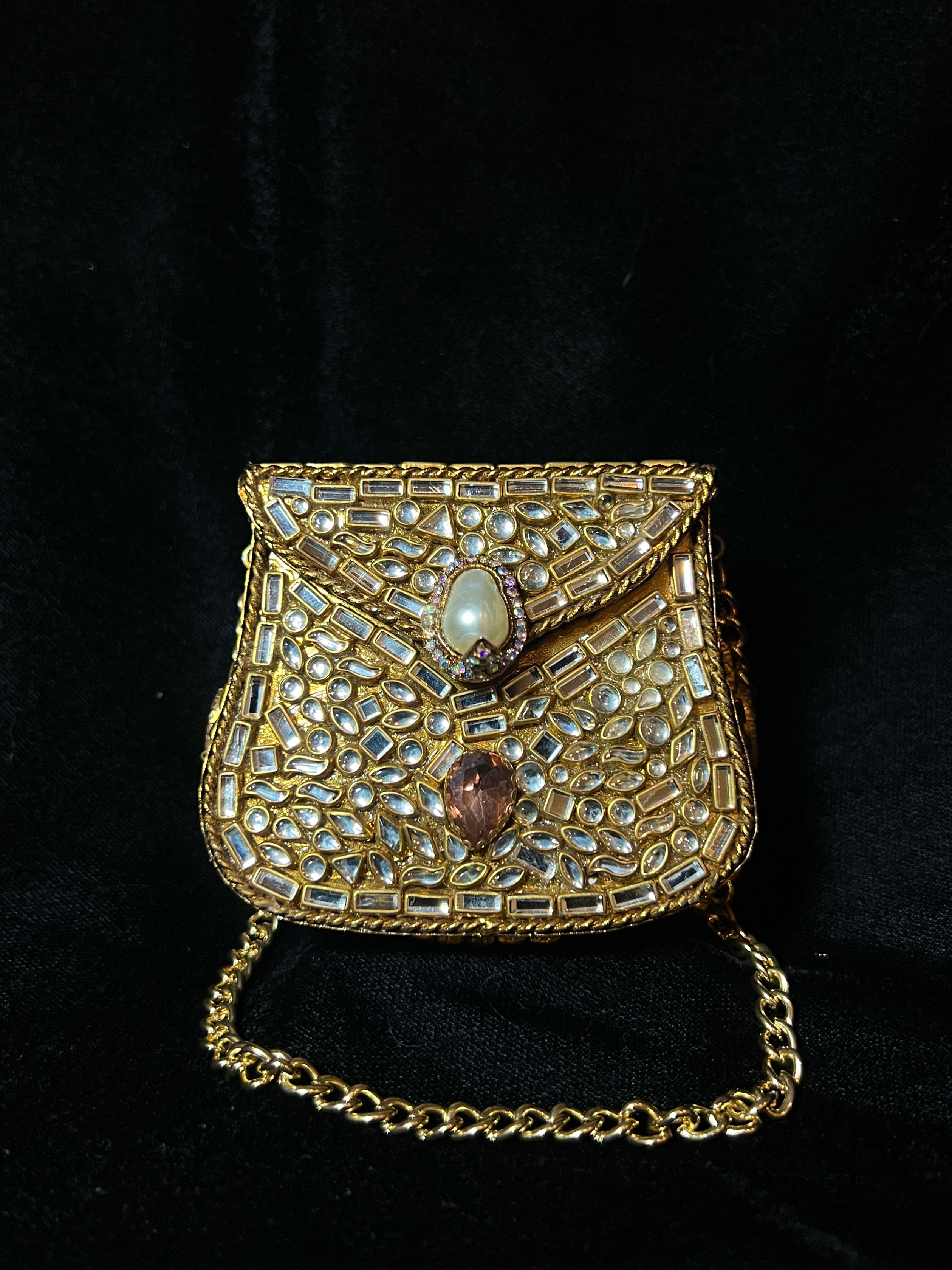 X-Small Bronze Kundan Clutch | RKC-16