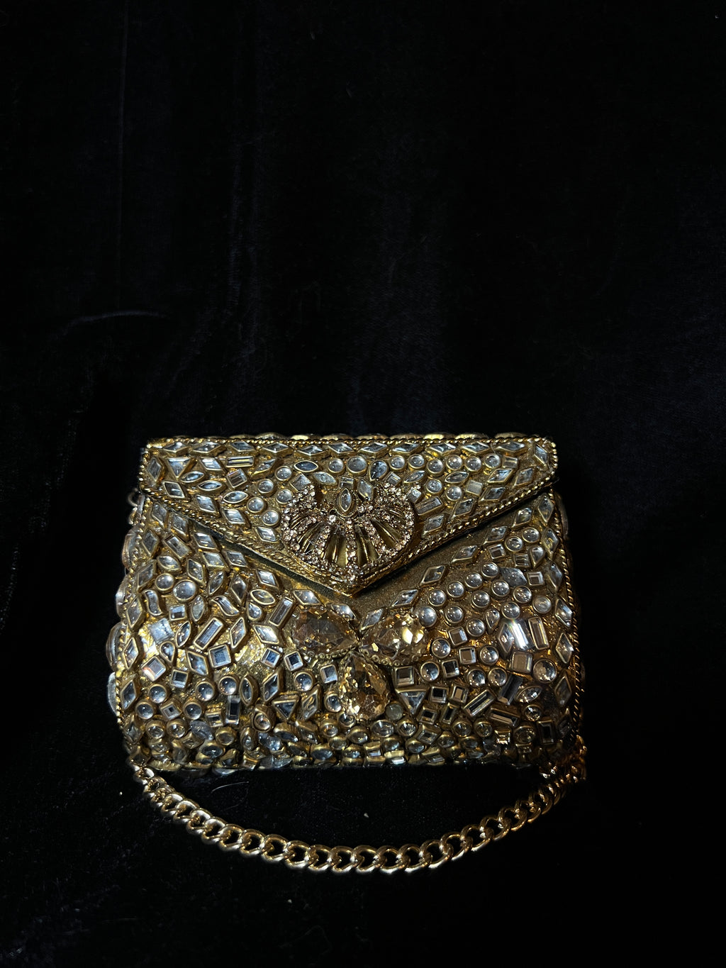 Small Bronze Kundan Clutch | RKC-12