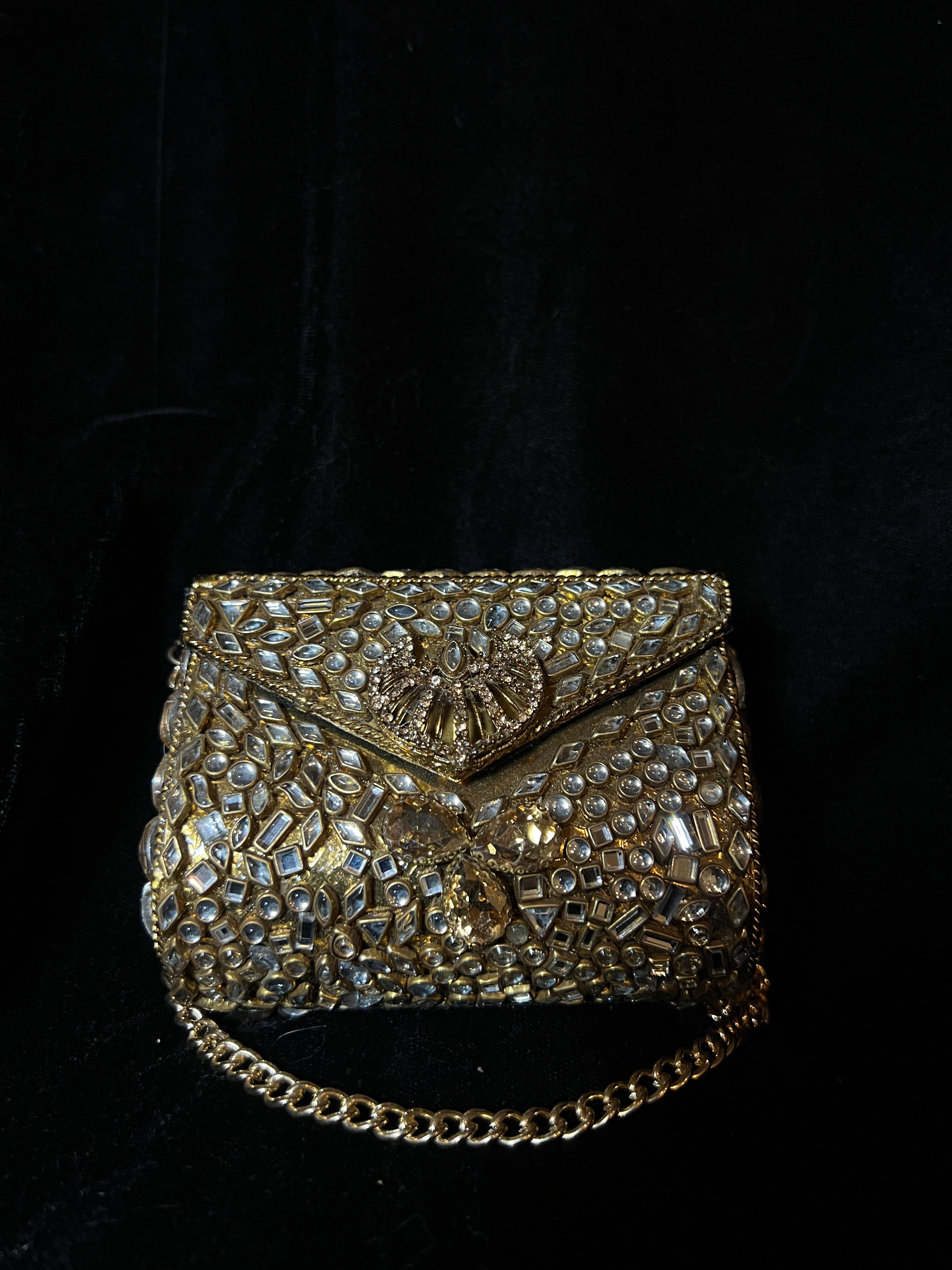 Small Bronze Kundan Clutch | RKC-12