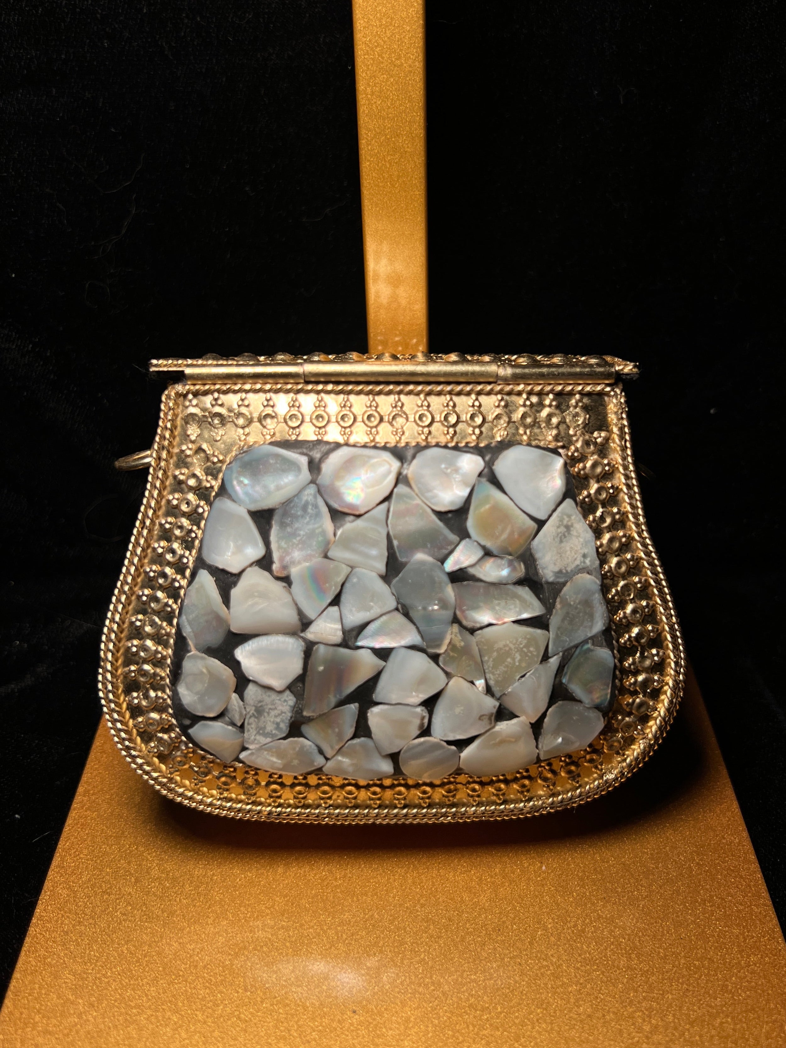 Mini Gold & Black Metal Ceramic Clutch | RMC - 14