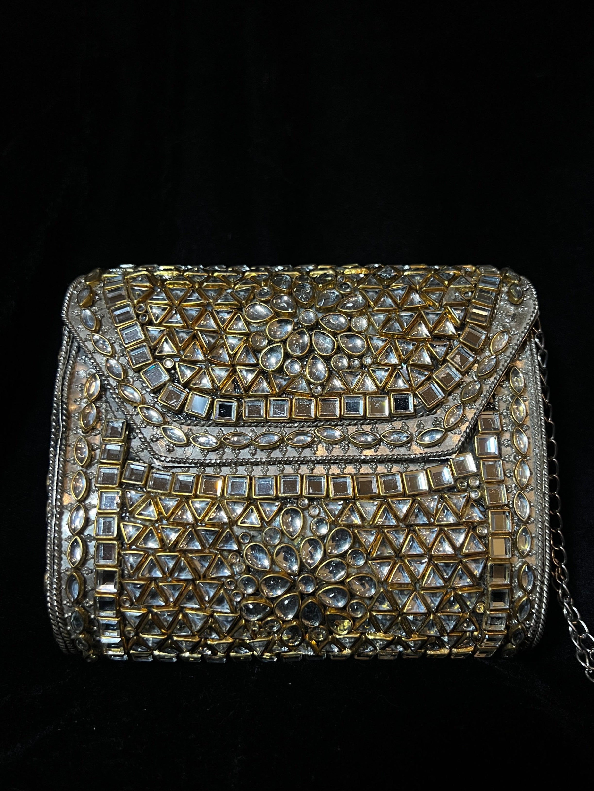 Medium Rectangle Kundan Clutch | RKC-05