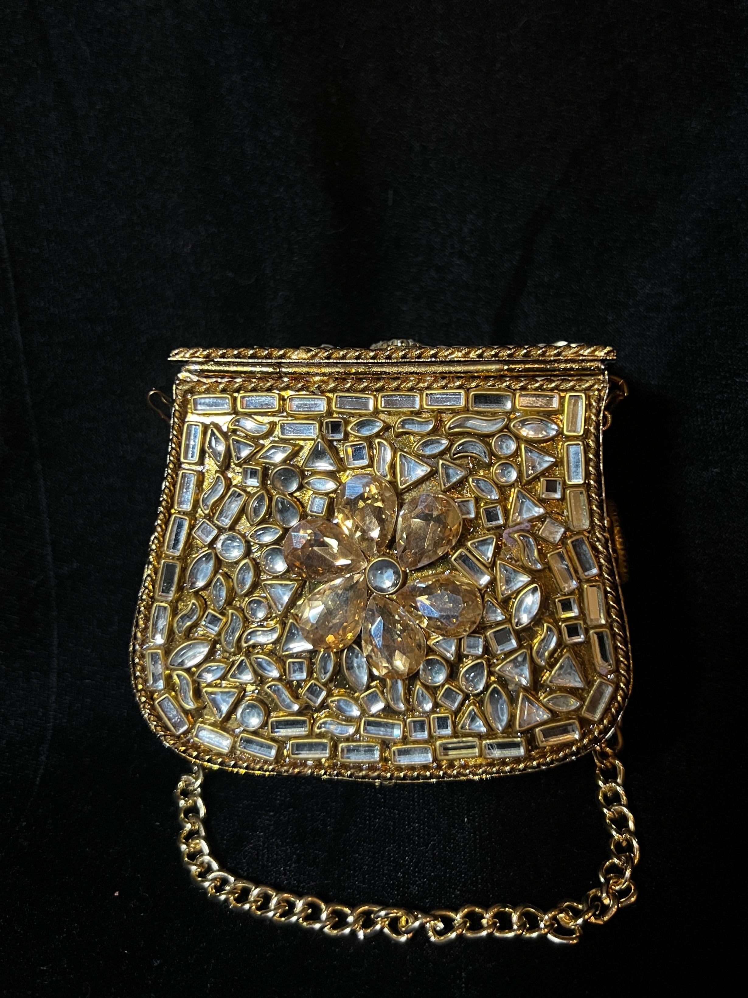 X-Small Bronze Kundan Clutch | RKC-15