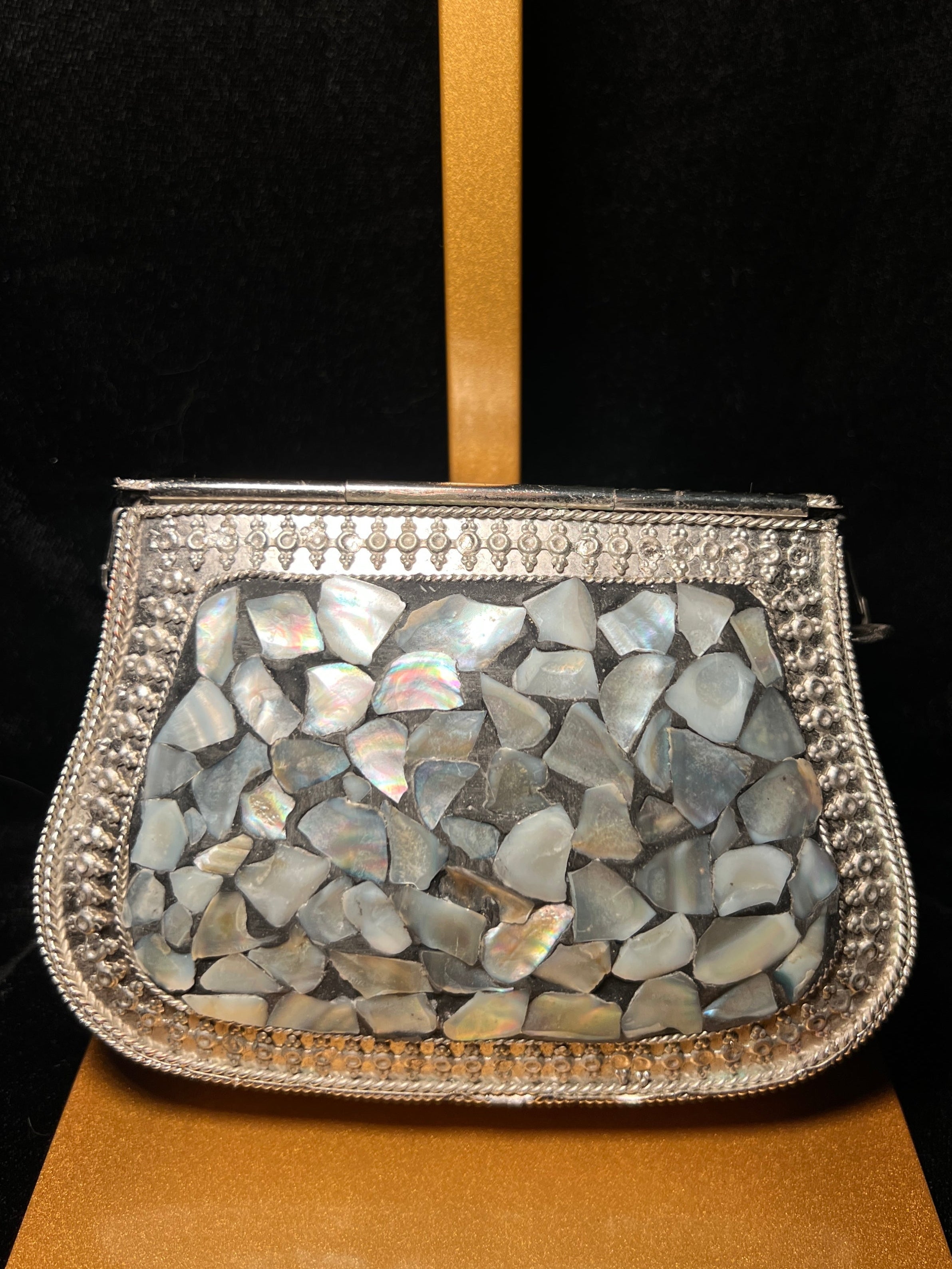 Small Gold & Black Metal Ceramic Clutch | RMC-18
