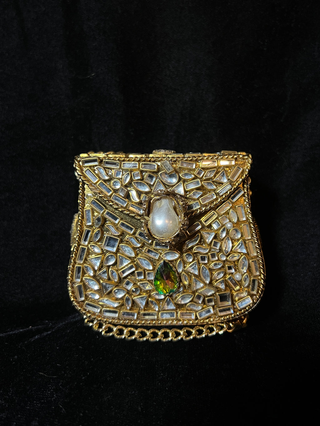 XS Bronze Kundan Clutch | RKC-15