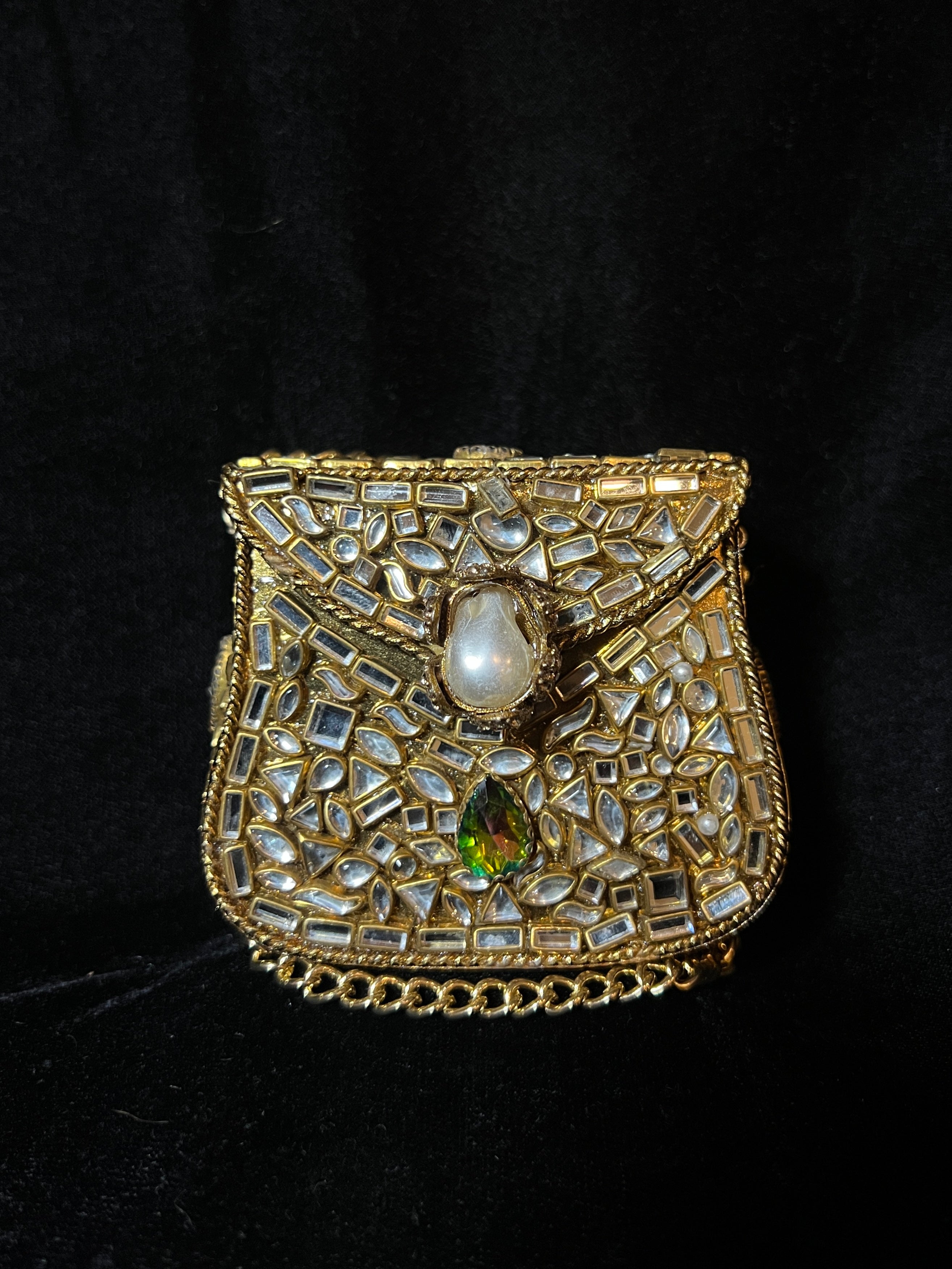 X-Small Bronze Kundan Clutch | RKC-15