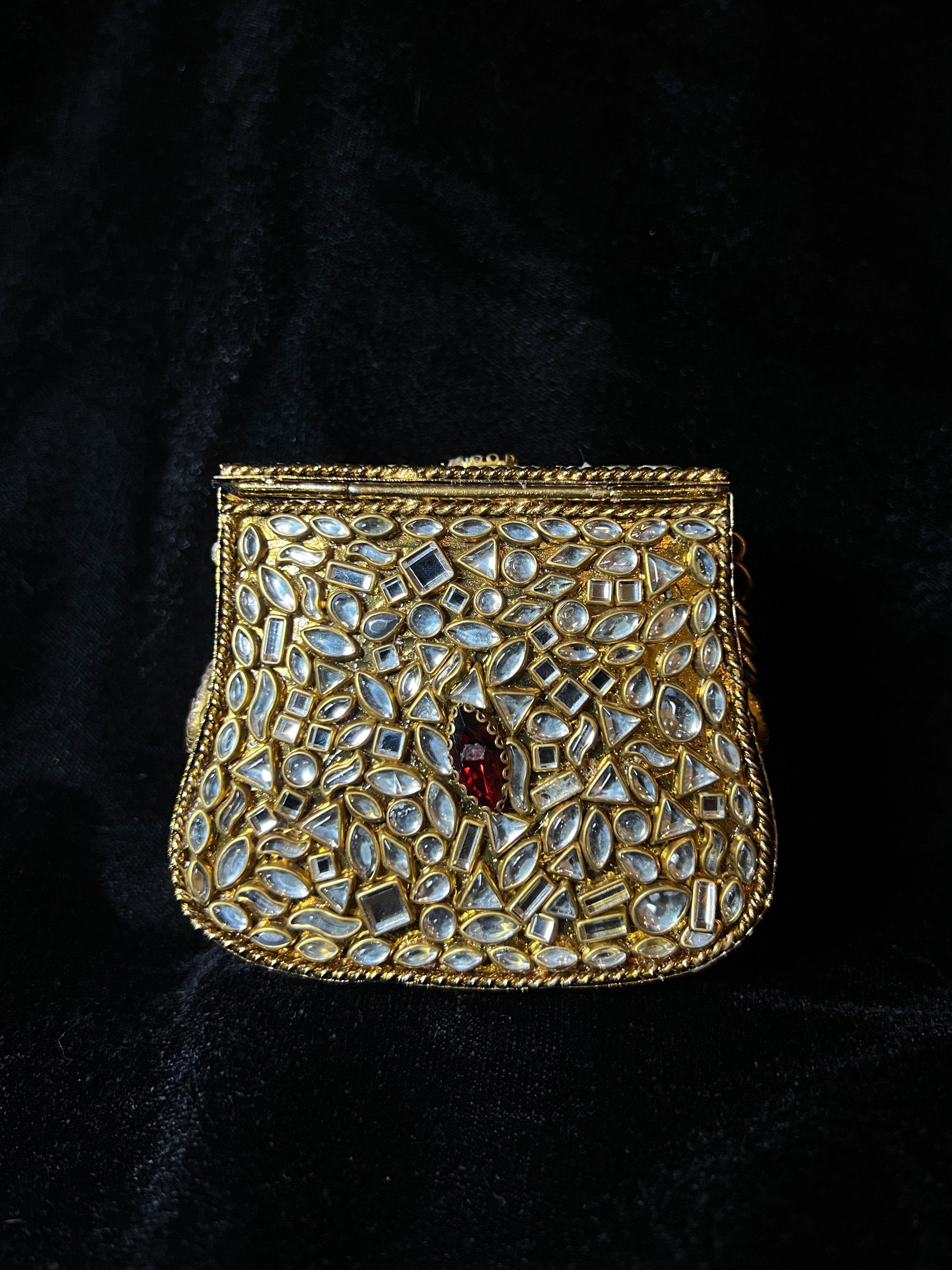 X-Small Bronze Kundan Clutch | RKC-17
