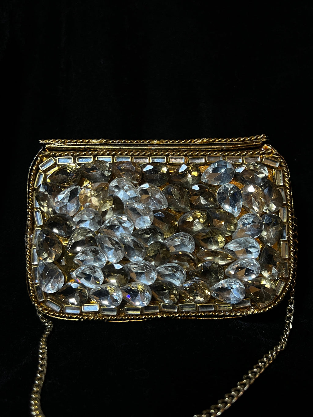 Small Rectangle Bronze Kundan Clutch | RKC-07