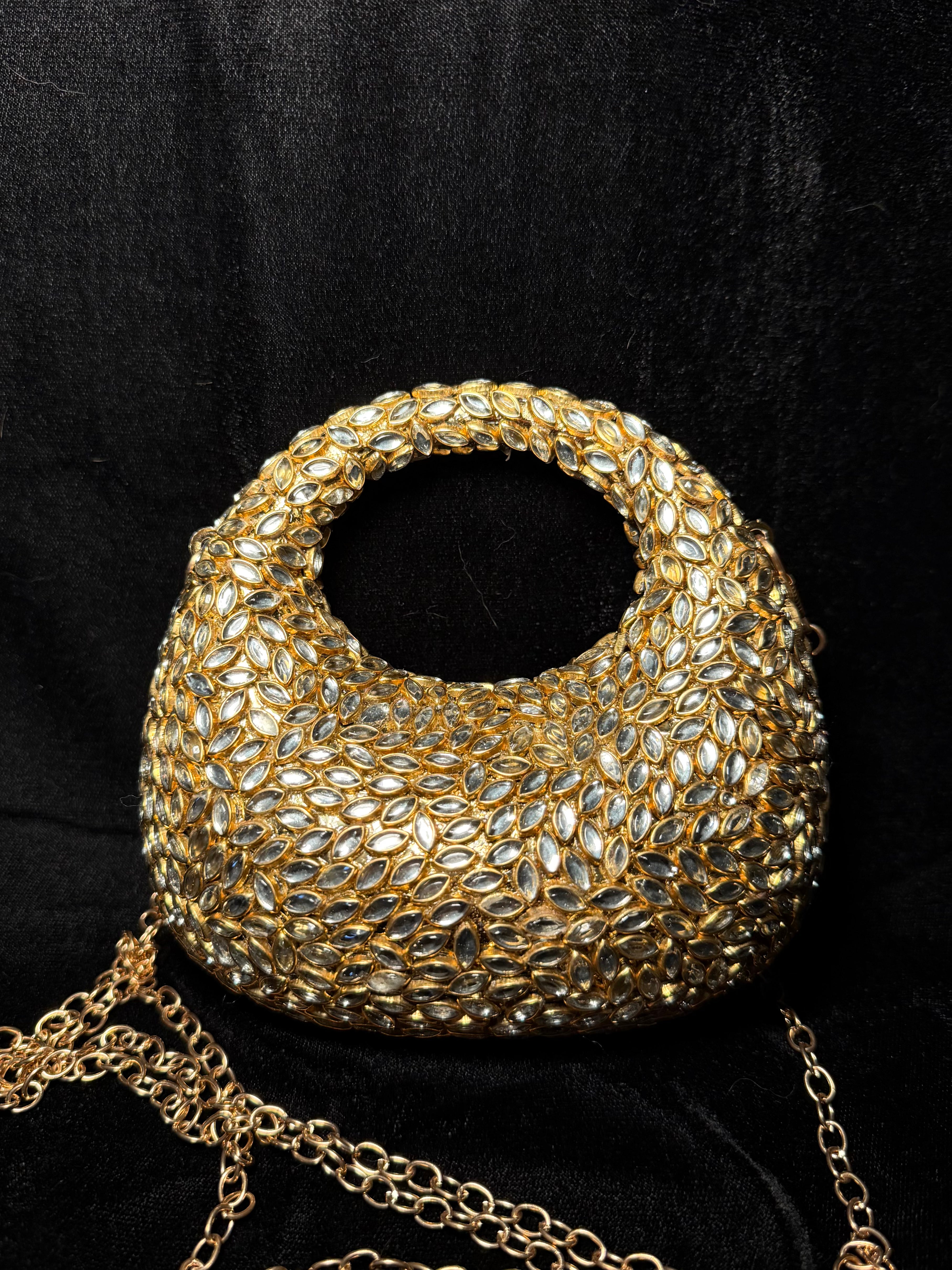 Baby Doll Gold Kundan Clutch | RKC-57