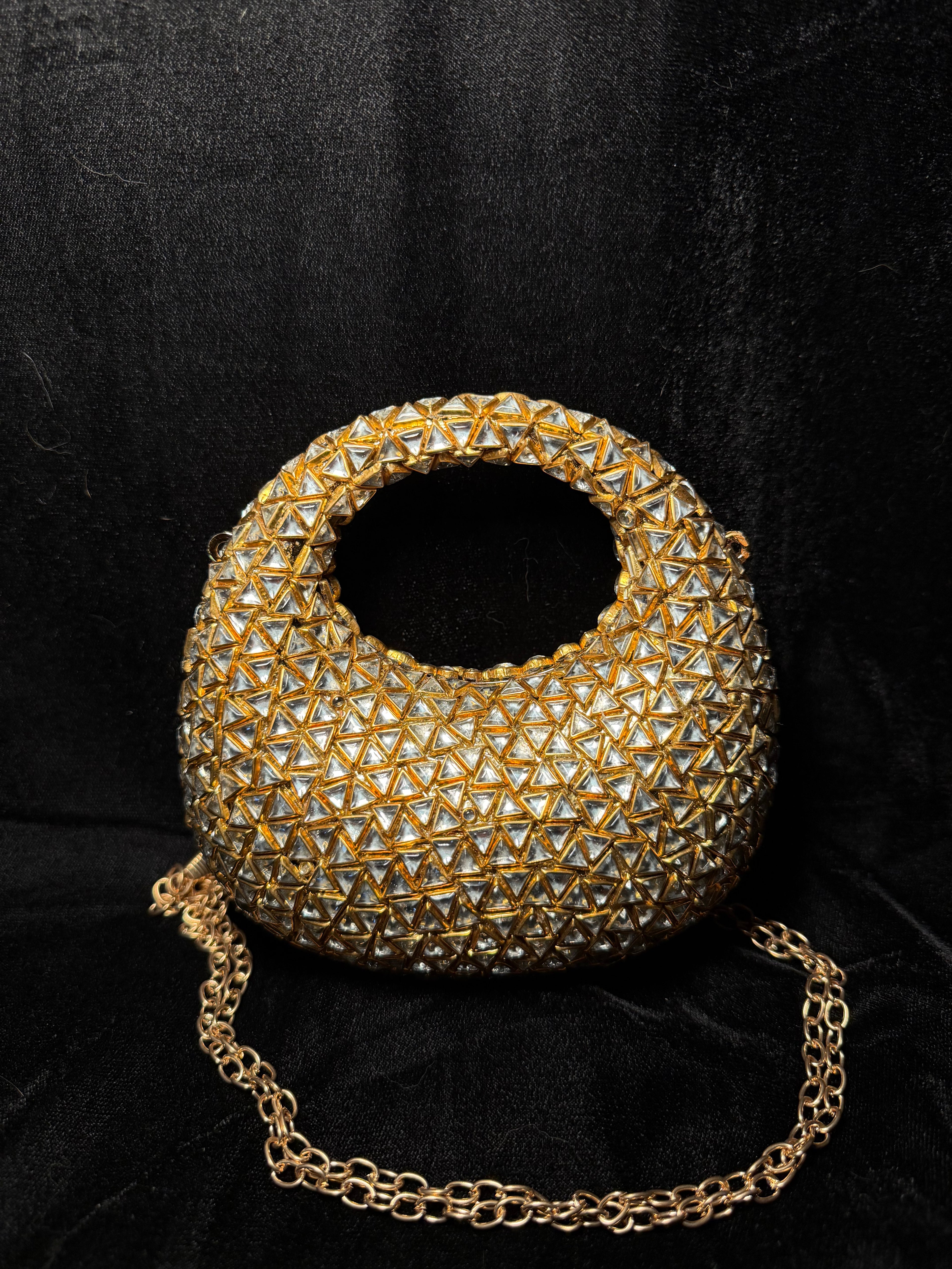 Baby Doll Gold Kundan Clutch | RKC-58