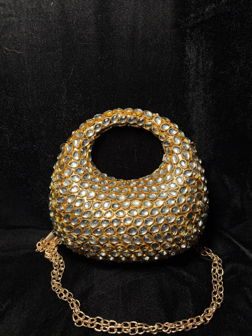 Baby Doll Gold Kundan Clutch | RKC-58