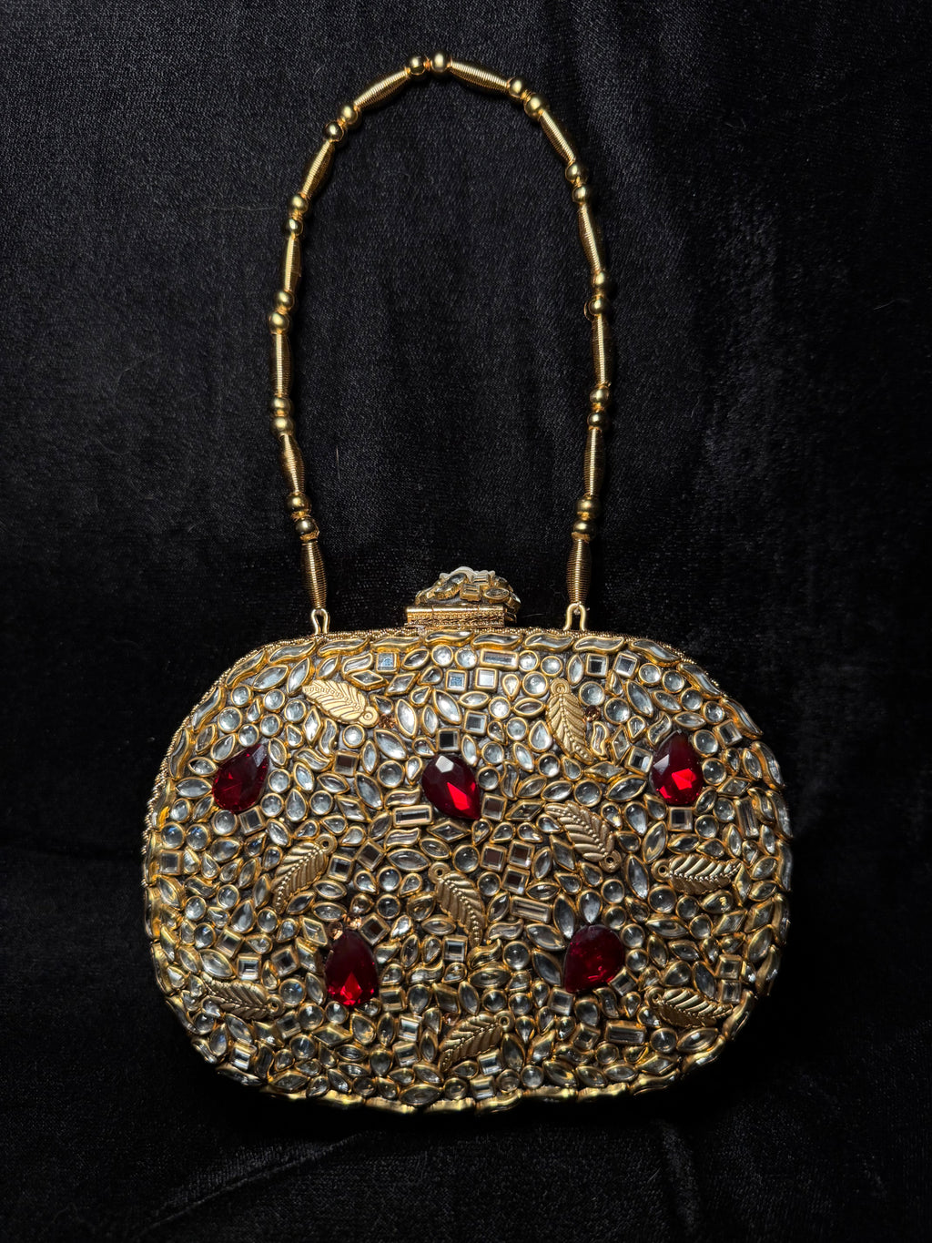 Bridal Kundan Clutch with Red Stones | RKC-61