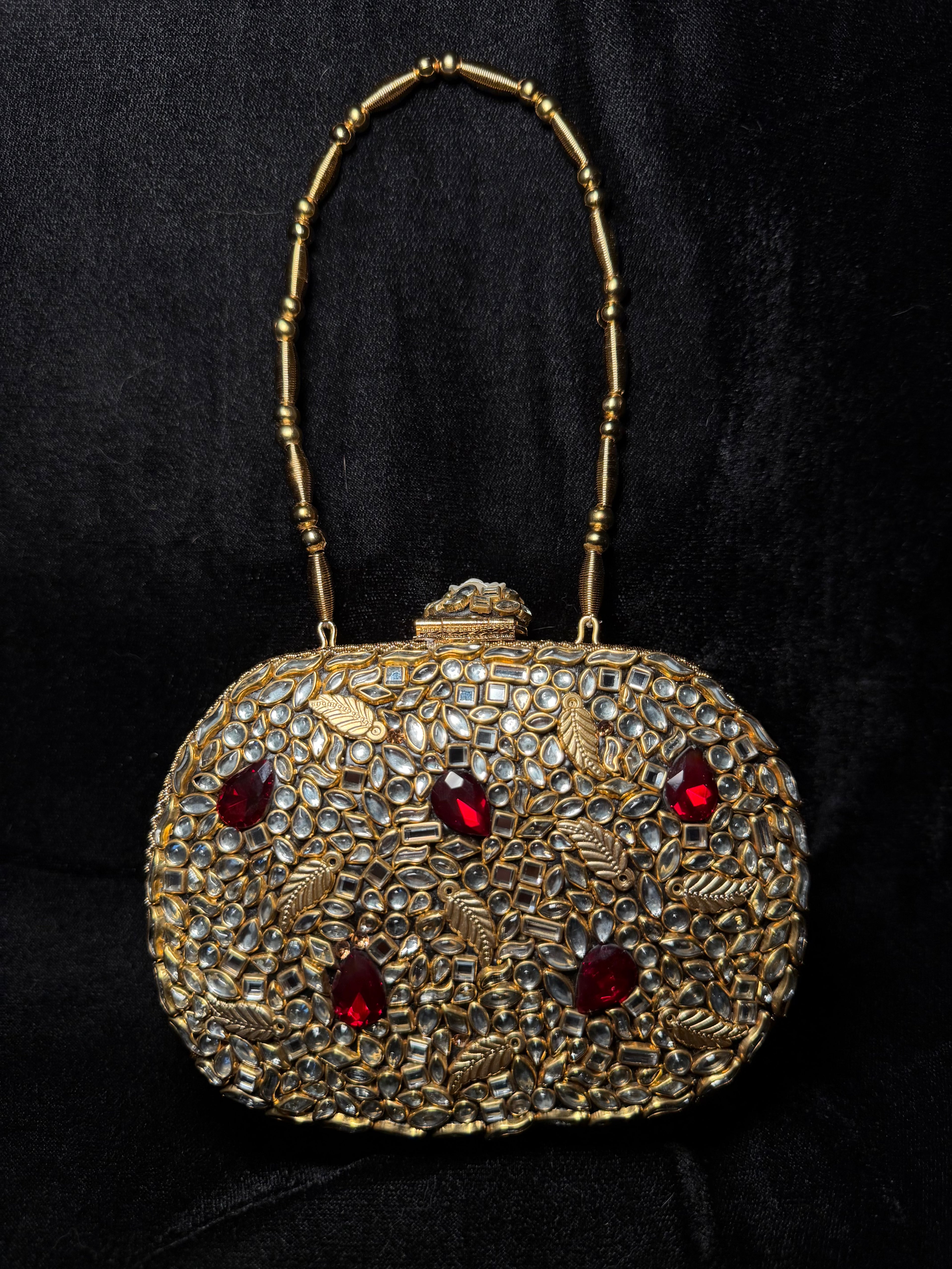 Bridal Kundan Clutch with Red Stones | RKC-61