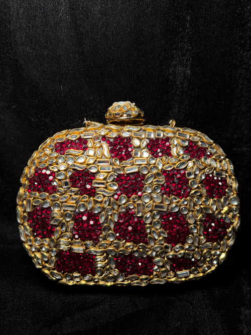 Bridal Kundan Clutch with Red Stones | RKC-61
