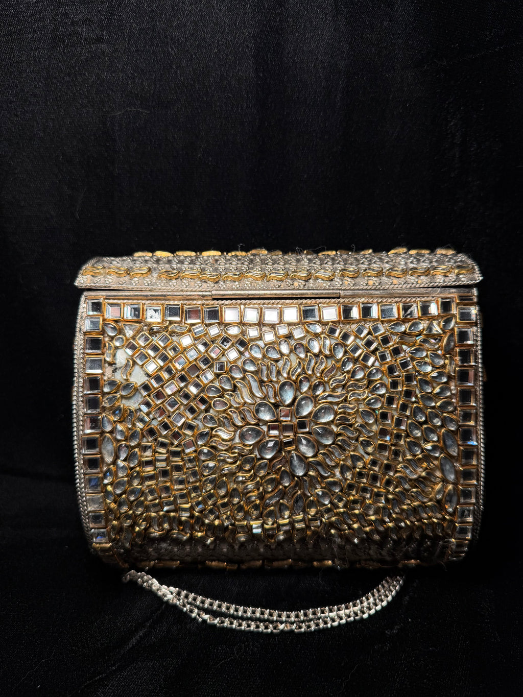 Rectangle Kundan Clutch with Red Stones | RKC-59