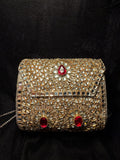 Rectangle Kundan Clutch with Red Stones | RKC-59