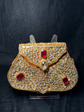 Small Bubble Trapezoid Kundan Clutch | RKC-204