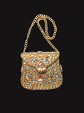 XS Bronze Kundan Clutch with Peach Stones | RKC-51