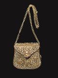 XS Bronze Kundan Clutch with Peach-Beige Stones | RKC-52
