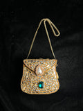 XS Bronze Kundan Clutch with Green Stones | RKC-50
