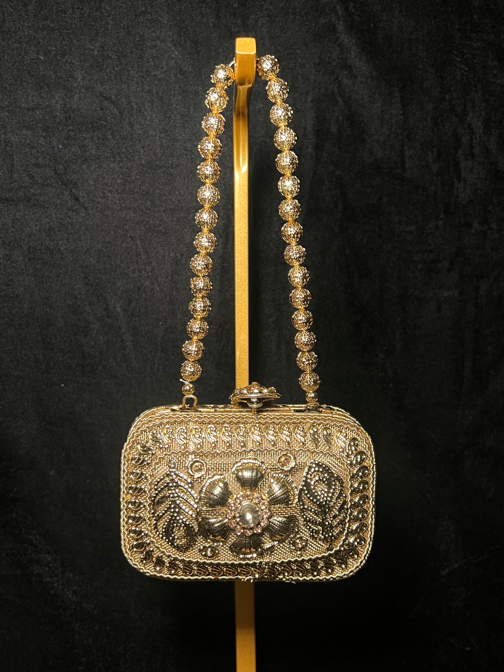 Bronze Rectangle Round Edge Metal Clutch | RMC-54
