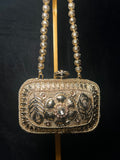 Bronze Rectangle Round Edge Metal Clutch | RMC-54