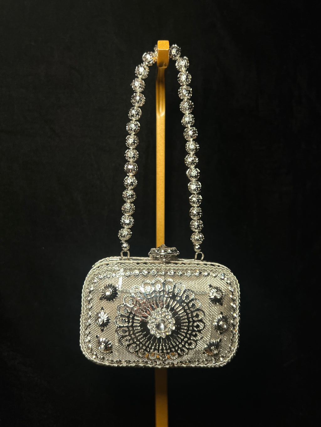 Bronze Rectangle Round Edge Metal Clutch | RMC-54