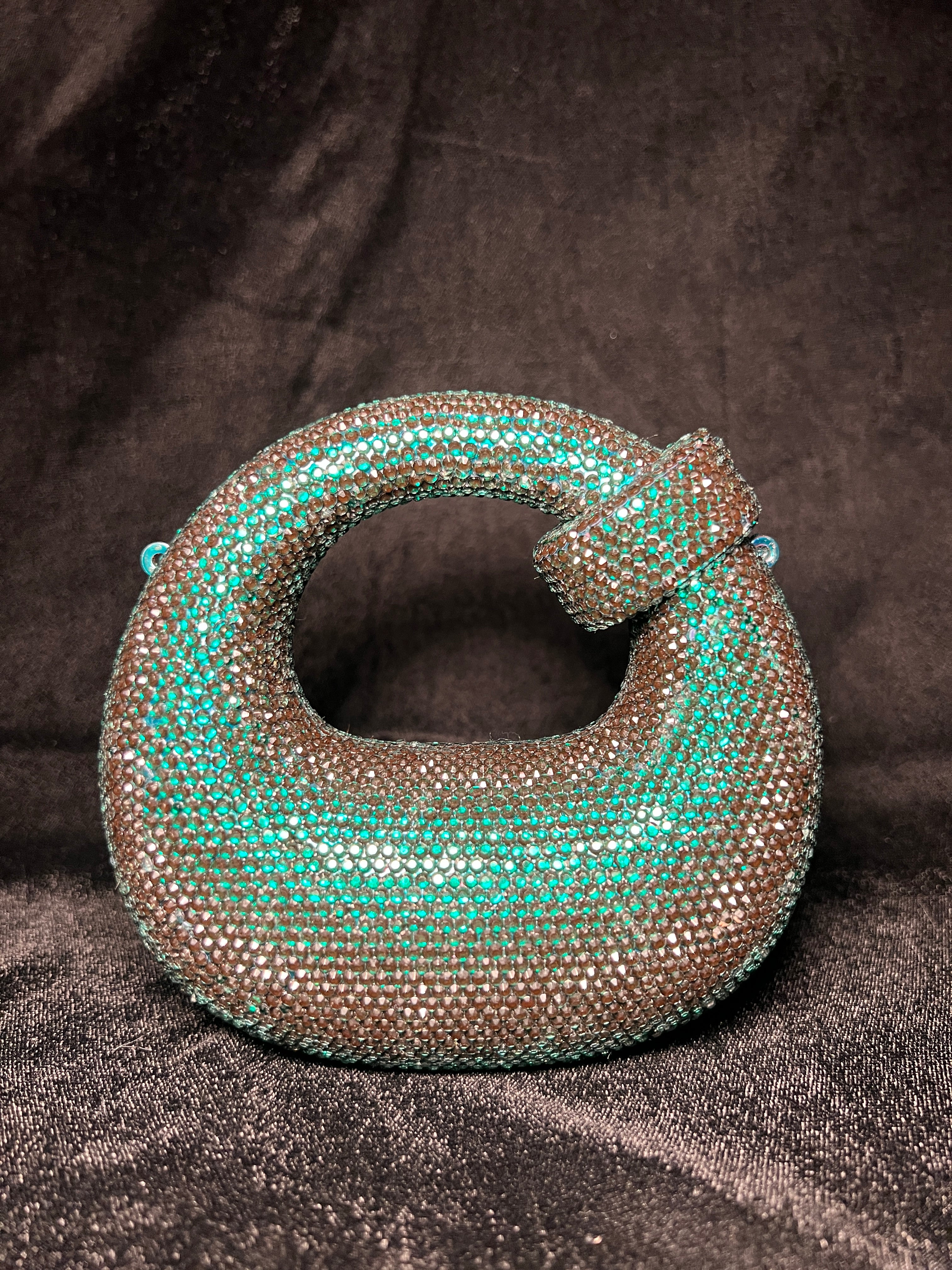 Green Bubble Rhinestone Clutch | RRC-05
