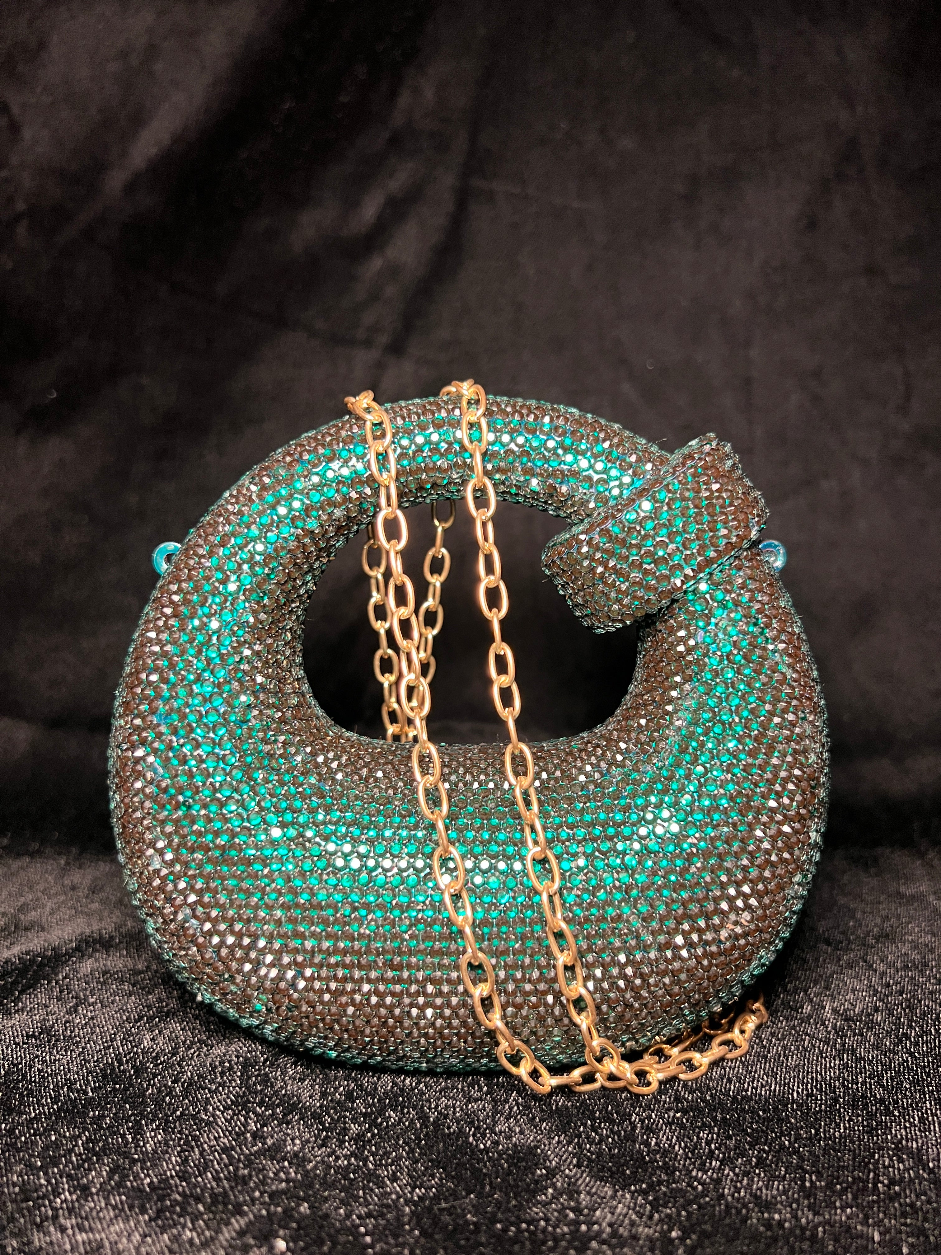 Green Bubble Rhinestone Clutch | RRC-05