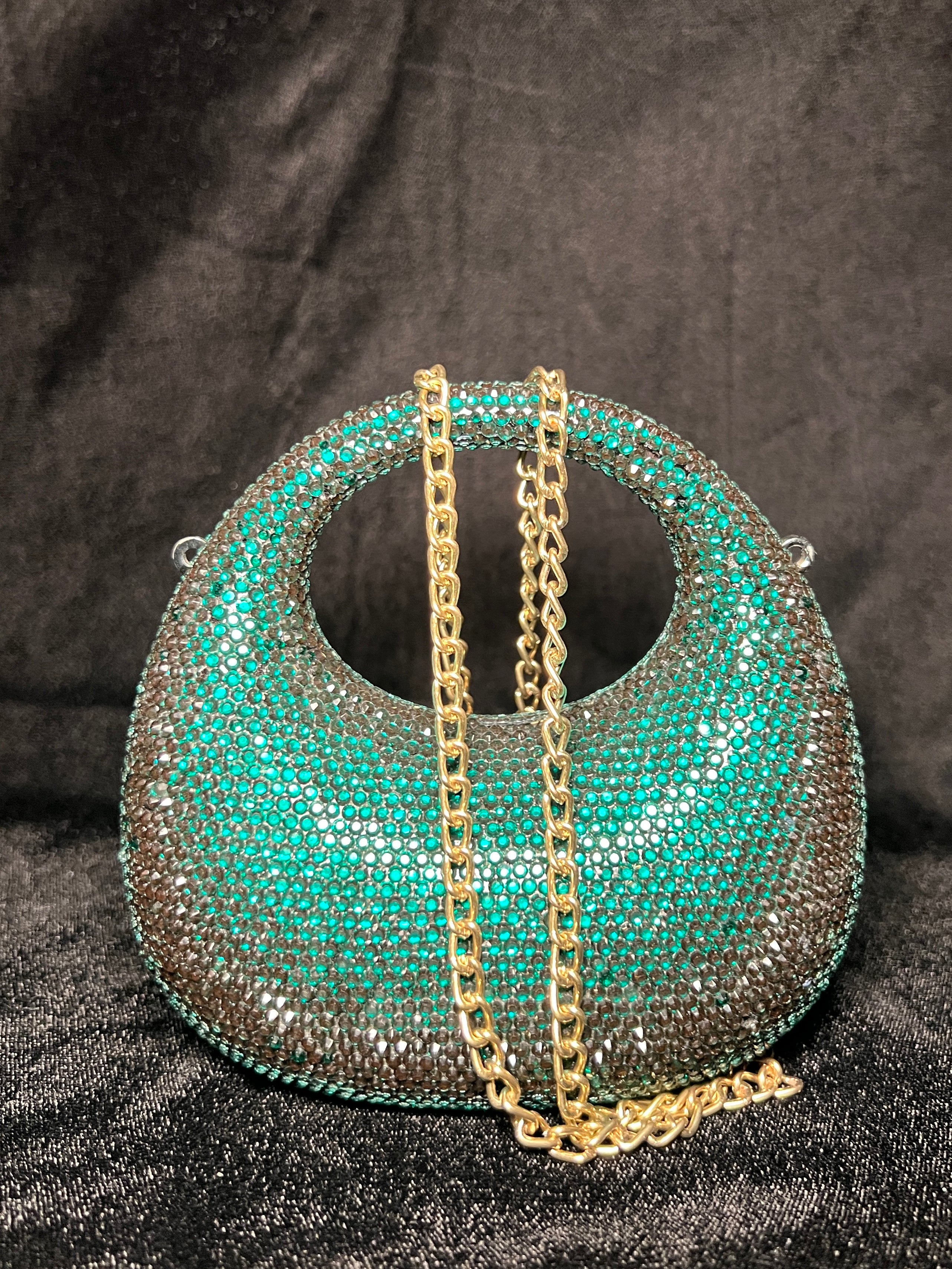 Green Rhinestone Clutch | RRC-06