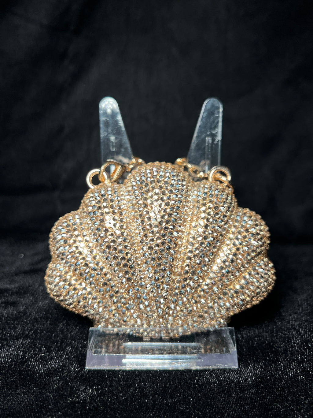 Champagne Rhinestone Seashell Clutch | RRC-07