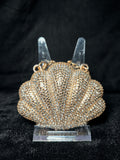 Champagne Rhinestone Seashell Clutch | RRC-07