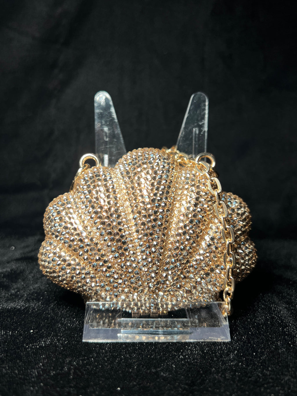 Champagne Rhinestone Seashell Clutch | RRC-07