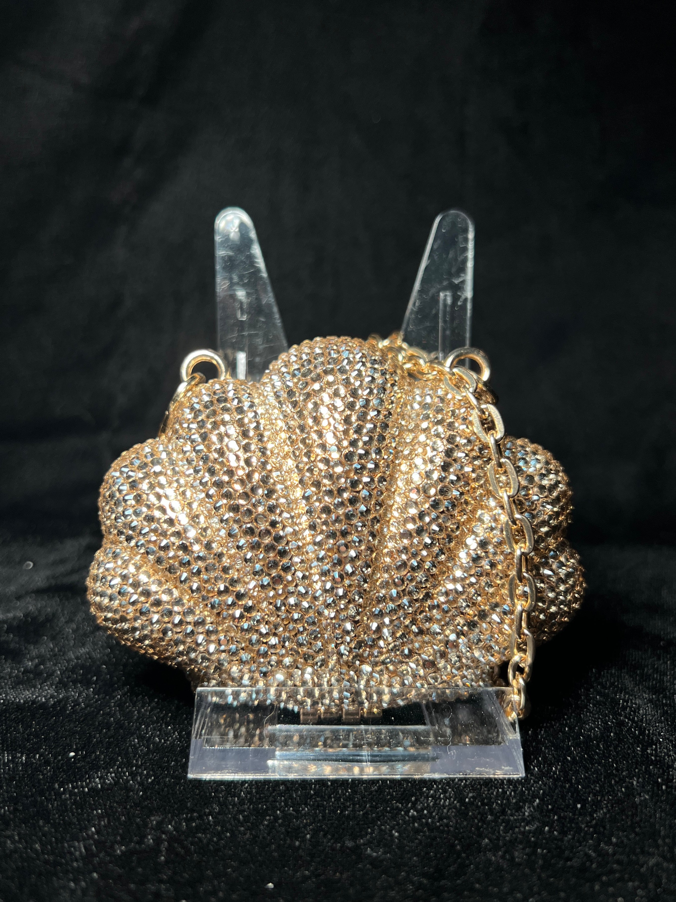Champagne Rhinestone Seashell Clutch | RRC-07