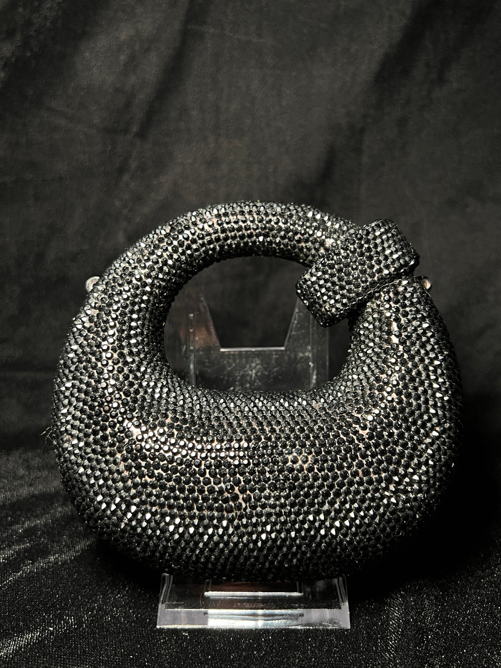 Black Bubble Rhinestone Clutch | RRC-04