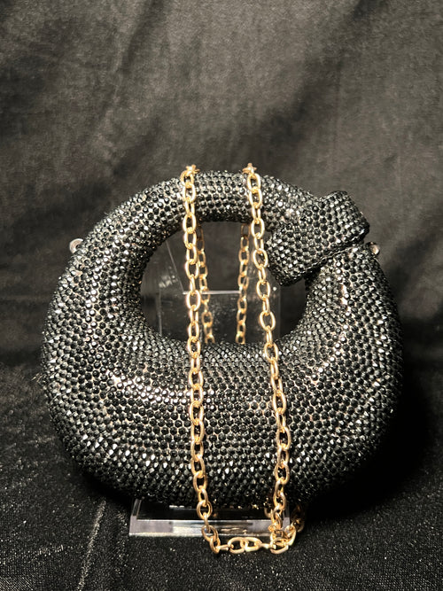 Black Bubble Rhinestone Clutch | RRC-04