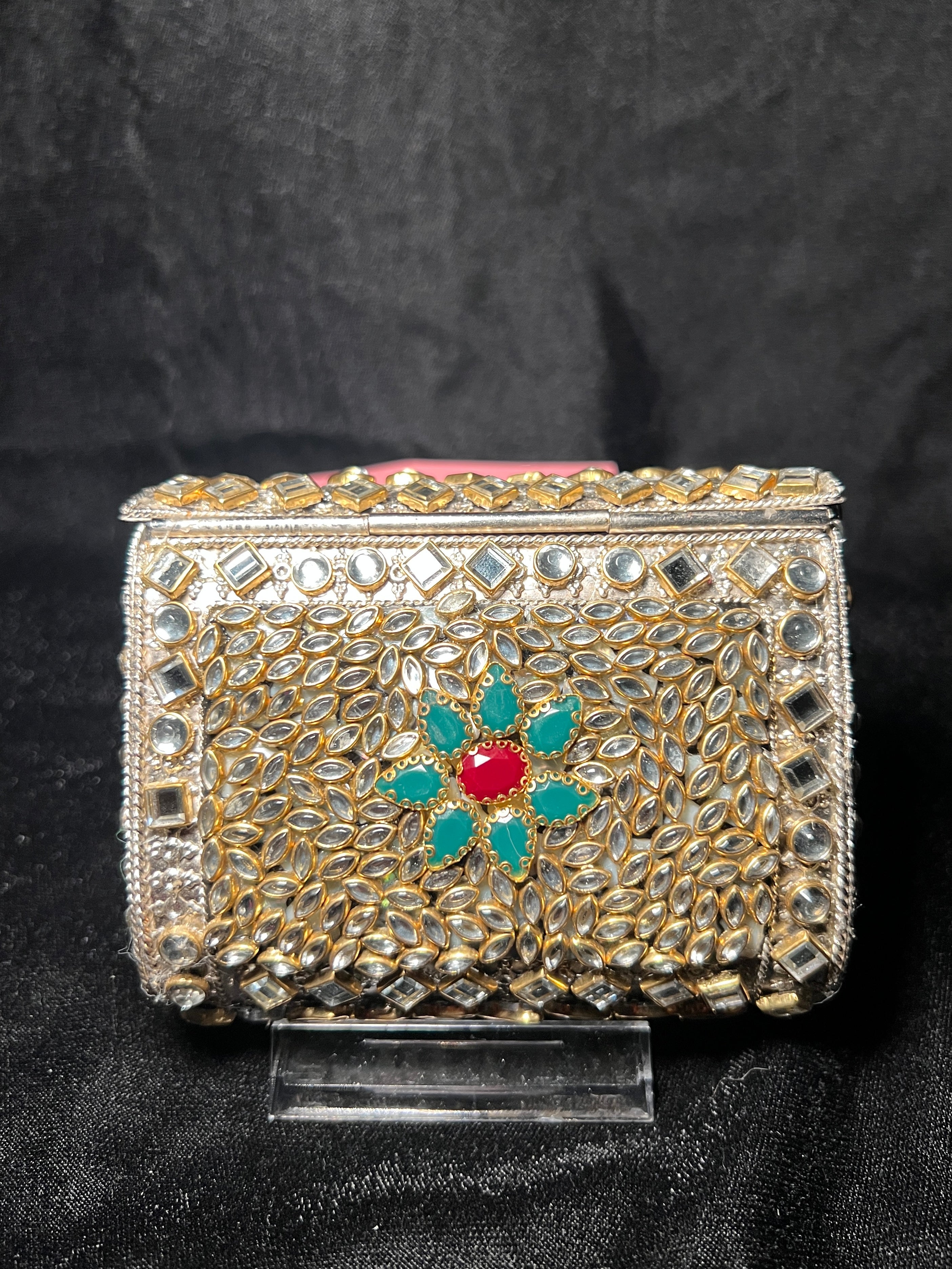 Small Rectangular Kundan Clutch | RKC-101