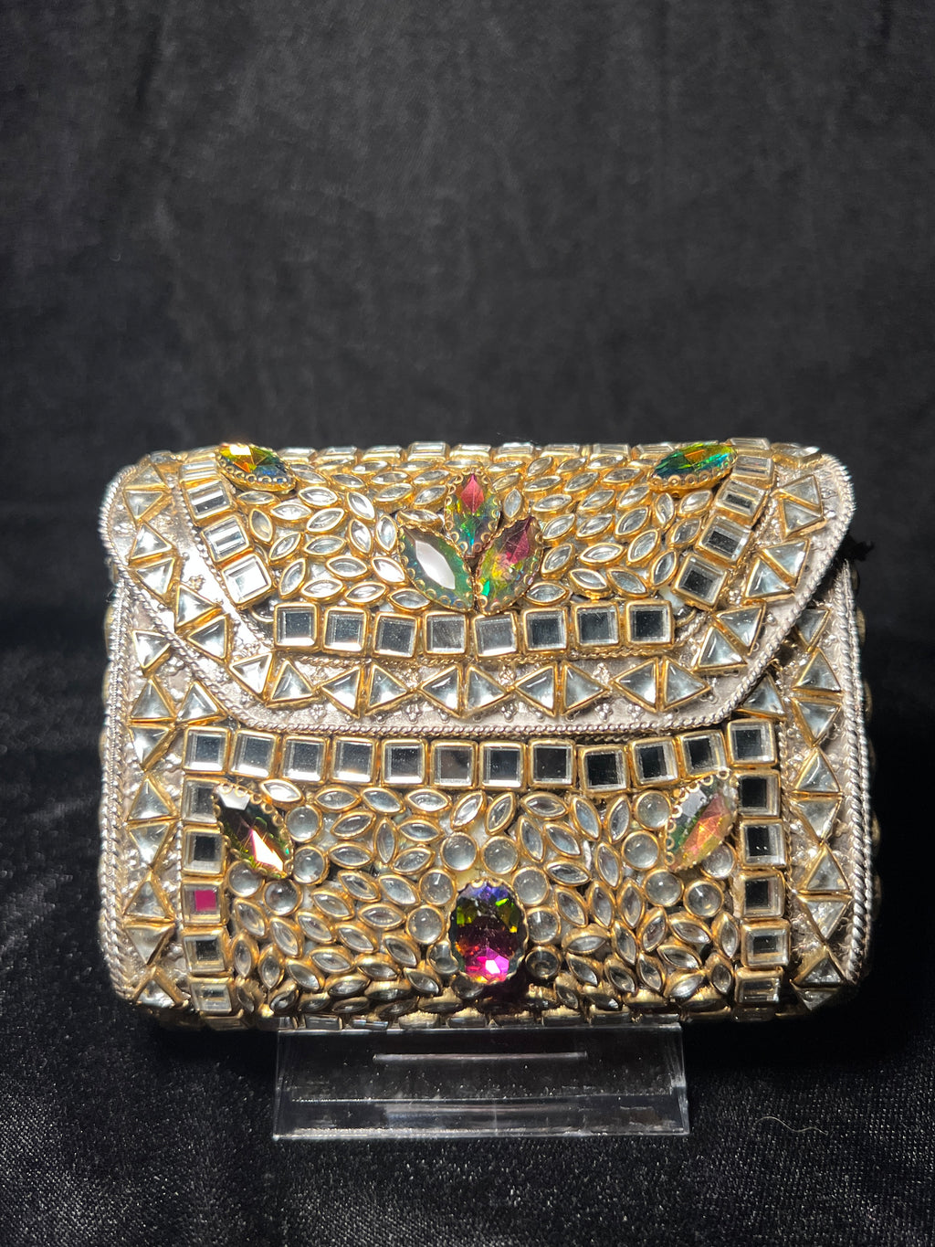 Small Rectangular Kundan Clutch | RKC-103